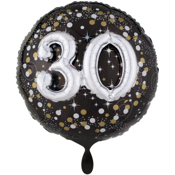 XXL 3D Folienballon Sparkling 30 Happy Birthday